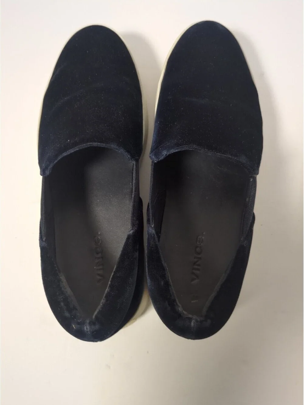Vince California Black Suede Platform Slip On Sneakers Women's Sz 5